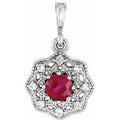 Natural Ruby And .06 Ctw Natural Diamond Pendant (Style 86242)