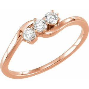 1/2 CTW Natural Diamond 3-Stone Ring (Style 122211)