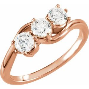 9/10 CTW Natural Diamond 3-Stone Ring (Style 122211)