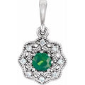Natural Emerald And .06 Ctw Natural Diamond Pendant (Style 86242)