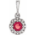 Natural Ruby And .04 Ctw Natural Diamond Pendant (Style 86246)