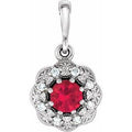Natural Ruby And .06 Ctw Natural Diamond Pendant (Style 86244)