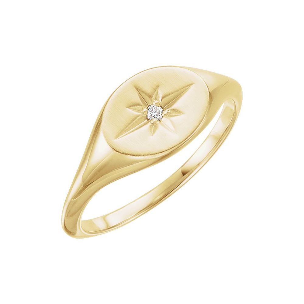14K Yellow Gold .02 CT Natural Diamond Ring