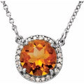 Citrine And Natural Diamond Necklace (Style 85905)