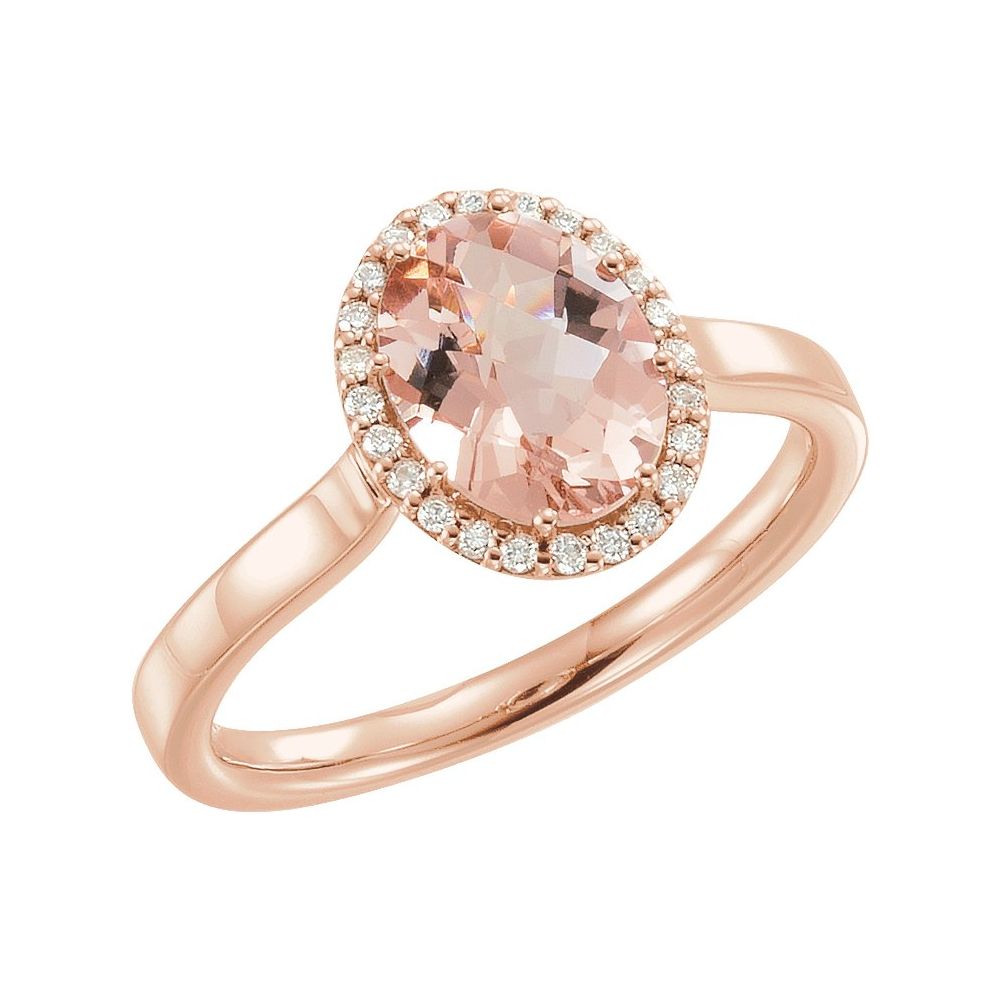Natural Pink Morganite & 1/8 CTW Natural Diamond Ring  (Style 651874)