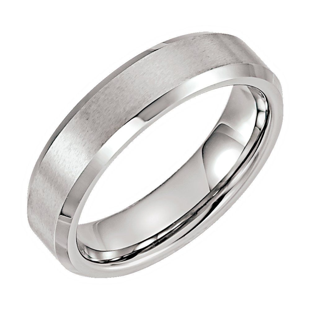 Beveled-Edge Inlay Band with Satin Finish
