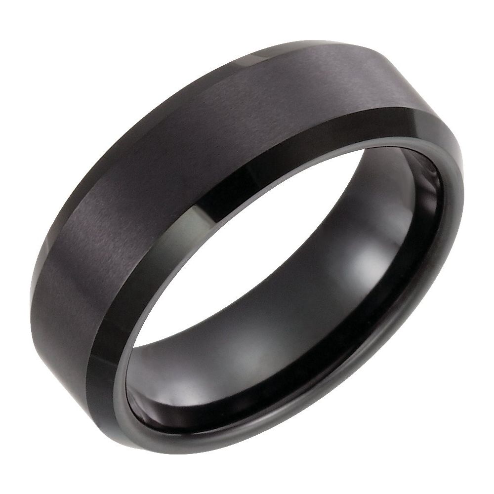 Beveled-Edge Inlay Comfort-Fit Band with Satin Finish