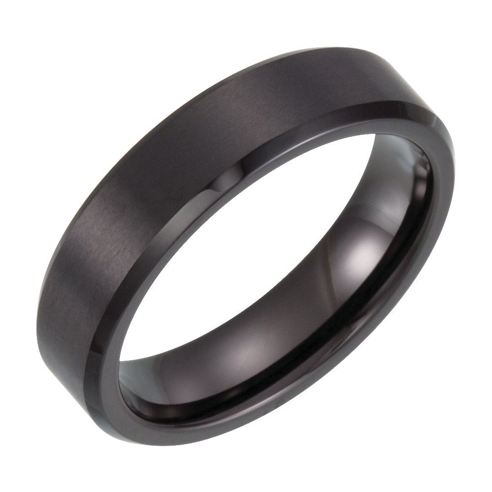 Beveled-Edge Inlay Band with Satin Finish