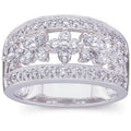14K White Gold 3/4 CTW Natural Diamond Floral Ring (Style 63301)