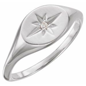 14K White Gold .02 CT Natural Diamond Ring (Style 122747)