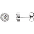Round 4-Prong Halo-Style Earrings