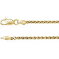 14K Yellow 2 mm Diamond-Cut Wheat 16" Chain