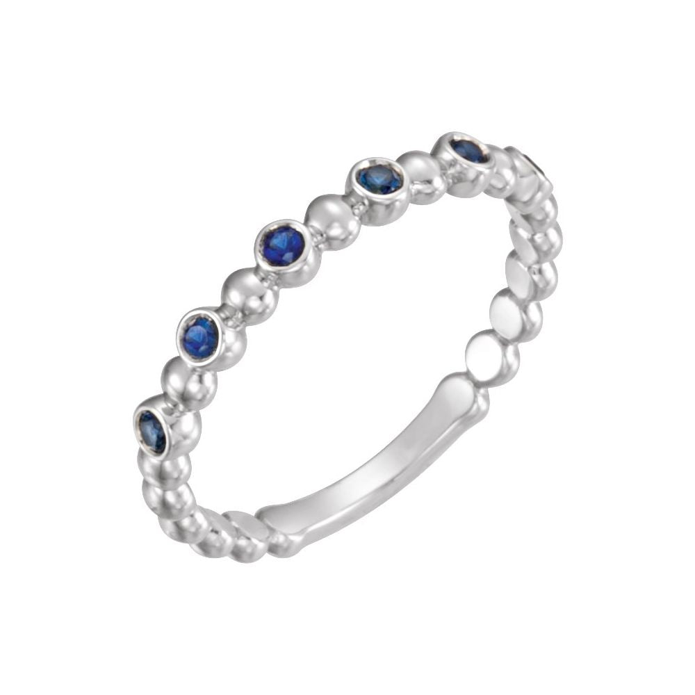 Natural Blue Sapphire Stackable Ring (Style 71814)