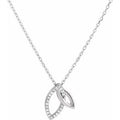 .05 Ctw Natural Diamond Double Leaf Necklace (Style 86463)