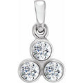 1/5 Ctw Natural Diamond 3-Stone Pendant (Style 652189)