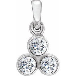 1/5 Ctw Natural Diamond 3-Stone Pendant (Style 652189)