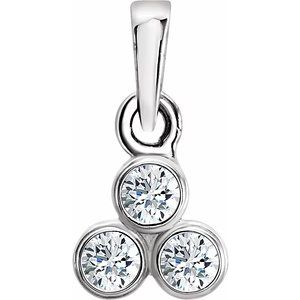 1/10 Ctw Natural Diamond 3-Stone Pendant (Style 652189)