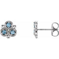 Natural Aquamarine Earrings With Backs (Style 86550)