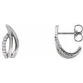 1/10 Ctw Natural Diamond J-Hoop Earrings (Style 86523)