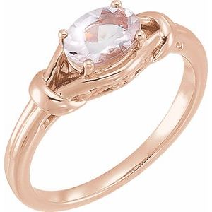 Natural Pink Morganite Knot Ring (Style 71922)