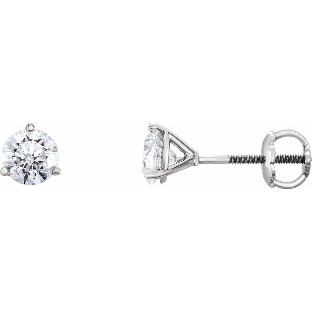 Round 3-Prong Cocktail-Style Stud Earrings
