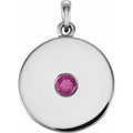 Natural Ruby Disc Pendant (Style 86514)
