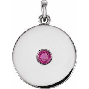 Natural Ruby Disc Pendant (Style 86514)