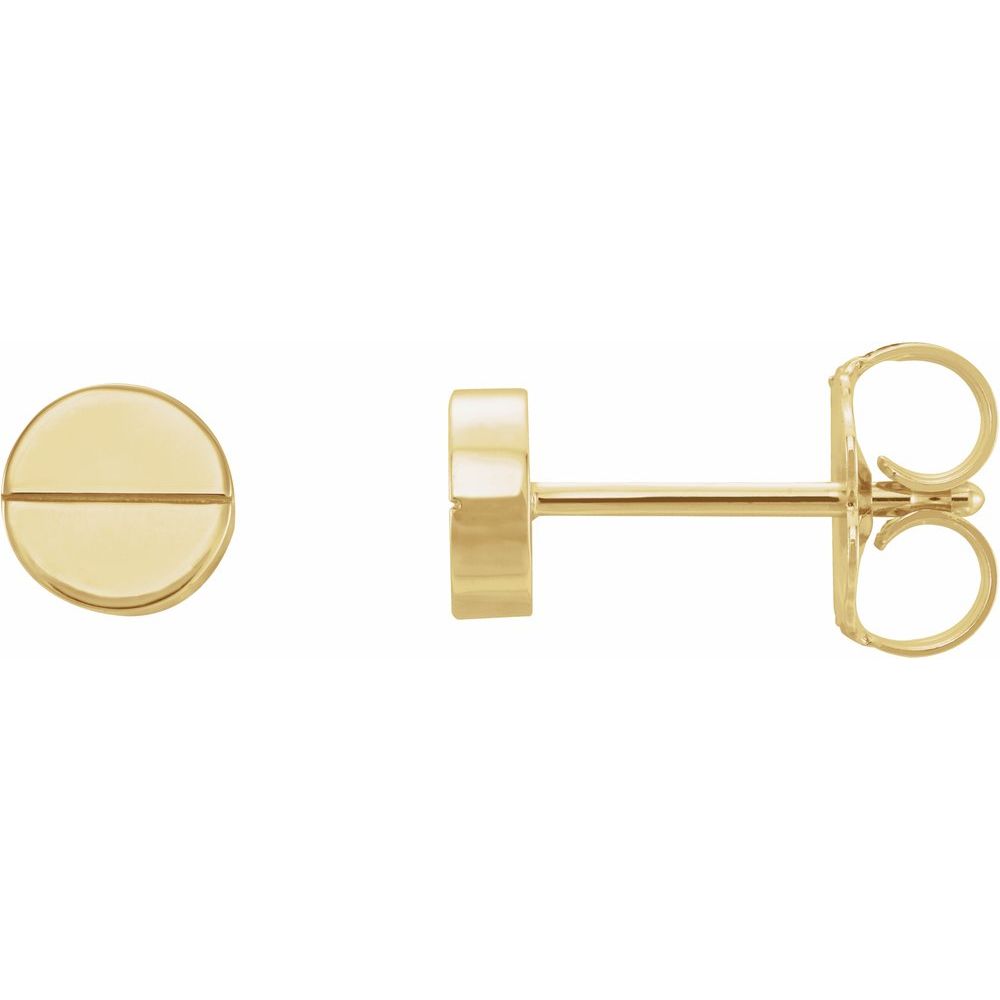 14K Yellow Gold Geometric Stud Earrings