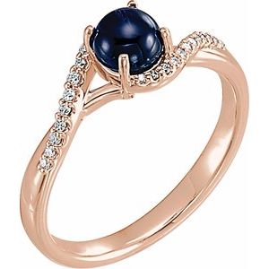Natural Blue Sapphire And .07 CTW Natural Diamond Ring (Style 71938)