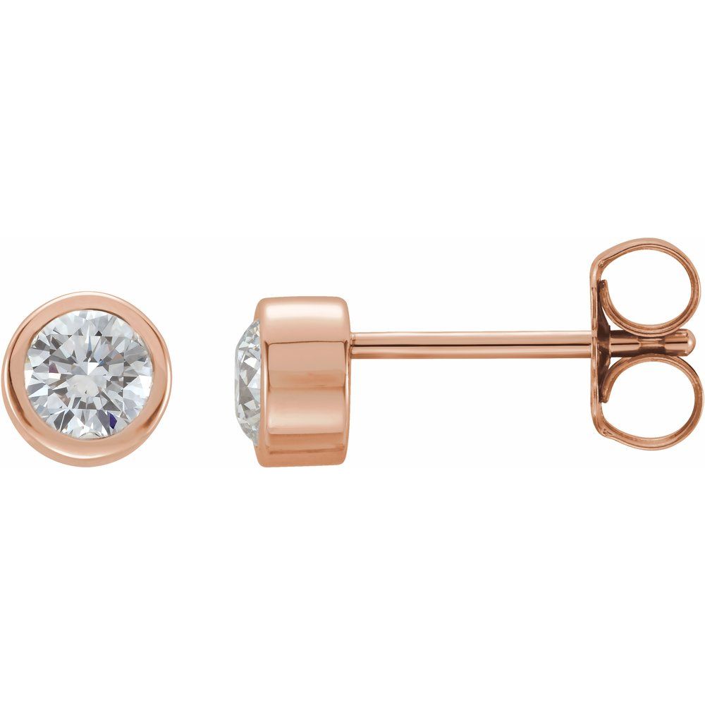 Round Bezel-Set Birthstone Stud Earrings