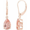 Natural Pink Morganite Earrings (Style 652613)