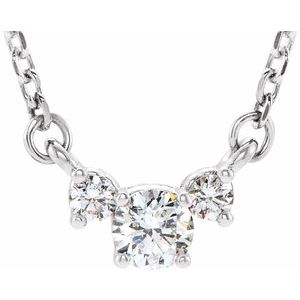 1/3 Ctw Natural Diamond Three Stone Necklace (Style 86615)