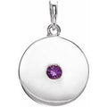 Natural Amethyst Disc Pendant (Style 86514)