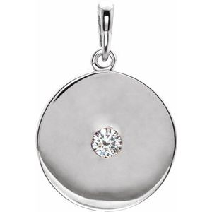 1/10 Ctw Natural Diamond Disc Pendant (Style 86514)