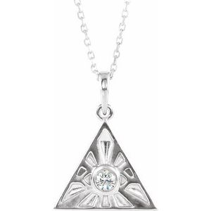 1/10 Ctw Natural Diamond Eye Of Providence Necklace (Style 86667)