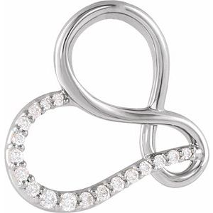 .06 Ctw Natural Diamond Infinity-Inspired Heart Pendant (Style 86676)