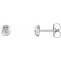 14K White Gold 1/8 CTW Natural Diamond Domed Stud Earring