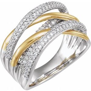 1/2 CTW Natural Diamond Criss-Cross Ring (Style 652324)
