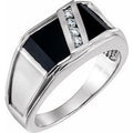 Natural Onyx And 1/8 CTW Natural Diamond Ring (Style 60939)