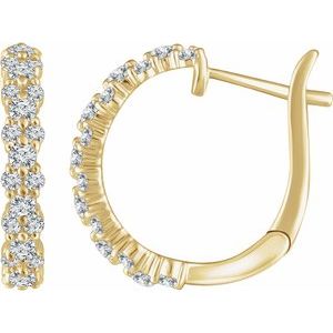 5/8 Ctw Natural Diamond Hinged Hoop Earrings (Style 652860)