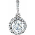 9/10 Ctw Natural Diamond Halo-Style Pendant (Style 86679)