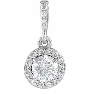 3/8 Ctw Natural Diamond Halo-Style Pendant (Style 86679)