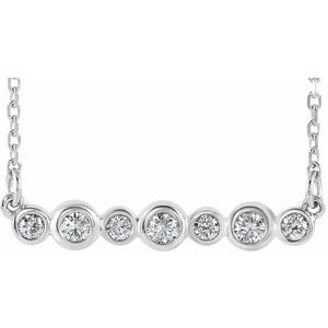 1/5 Ctw Natural Diamond Alternating Bar Necklace (Style 86706)
