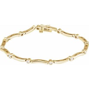 1/2 Ctw Natural Diamond Line Bracelet (Style BRC658)