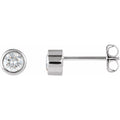 Round Bezel-Set Stud Earrings