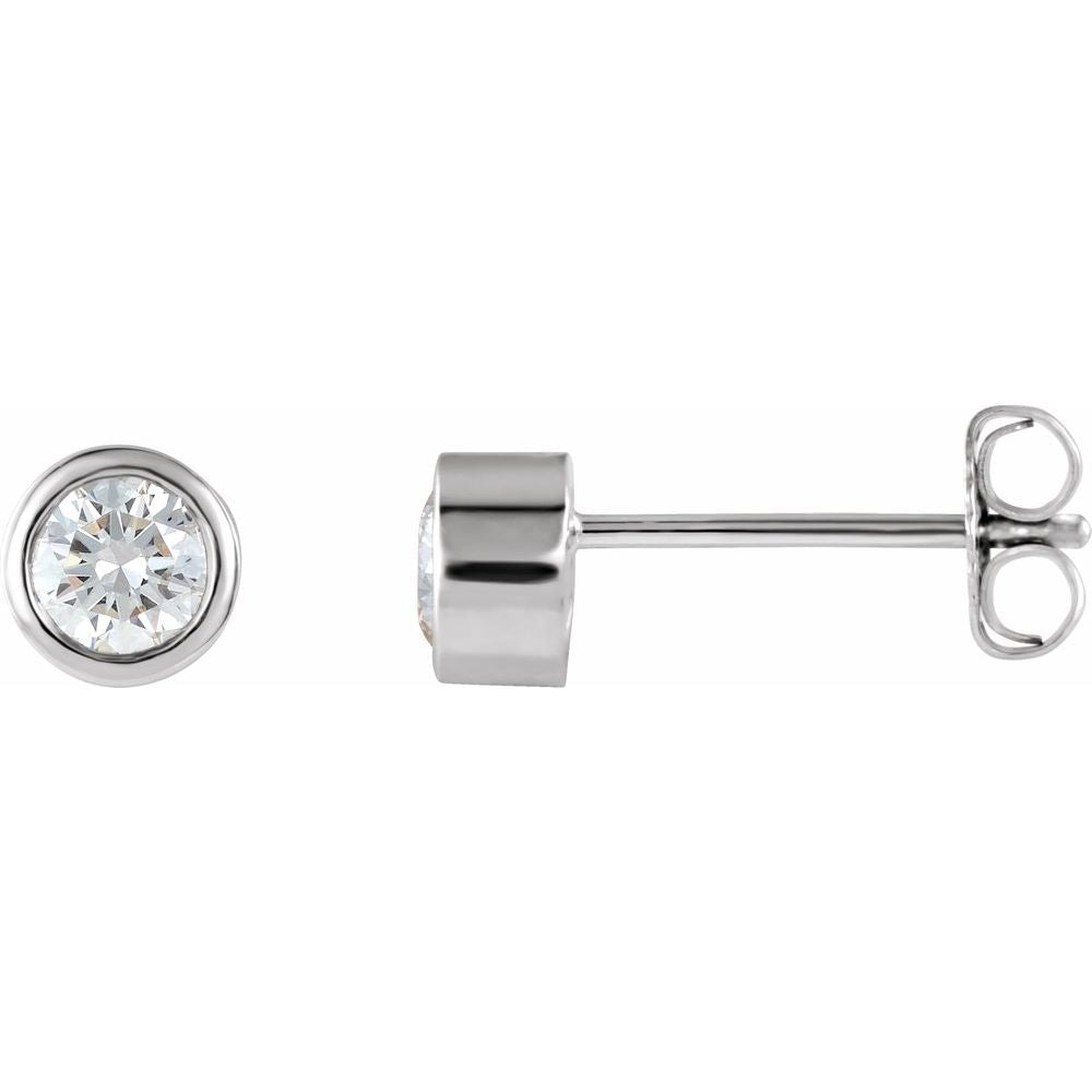 Round Bezel-Set Stud Earrings