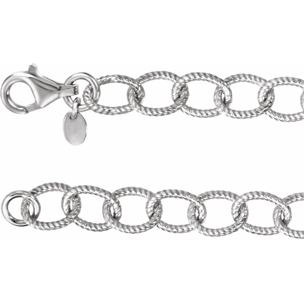 Sterling Silver Knurled Cable 18" Chain