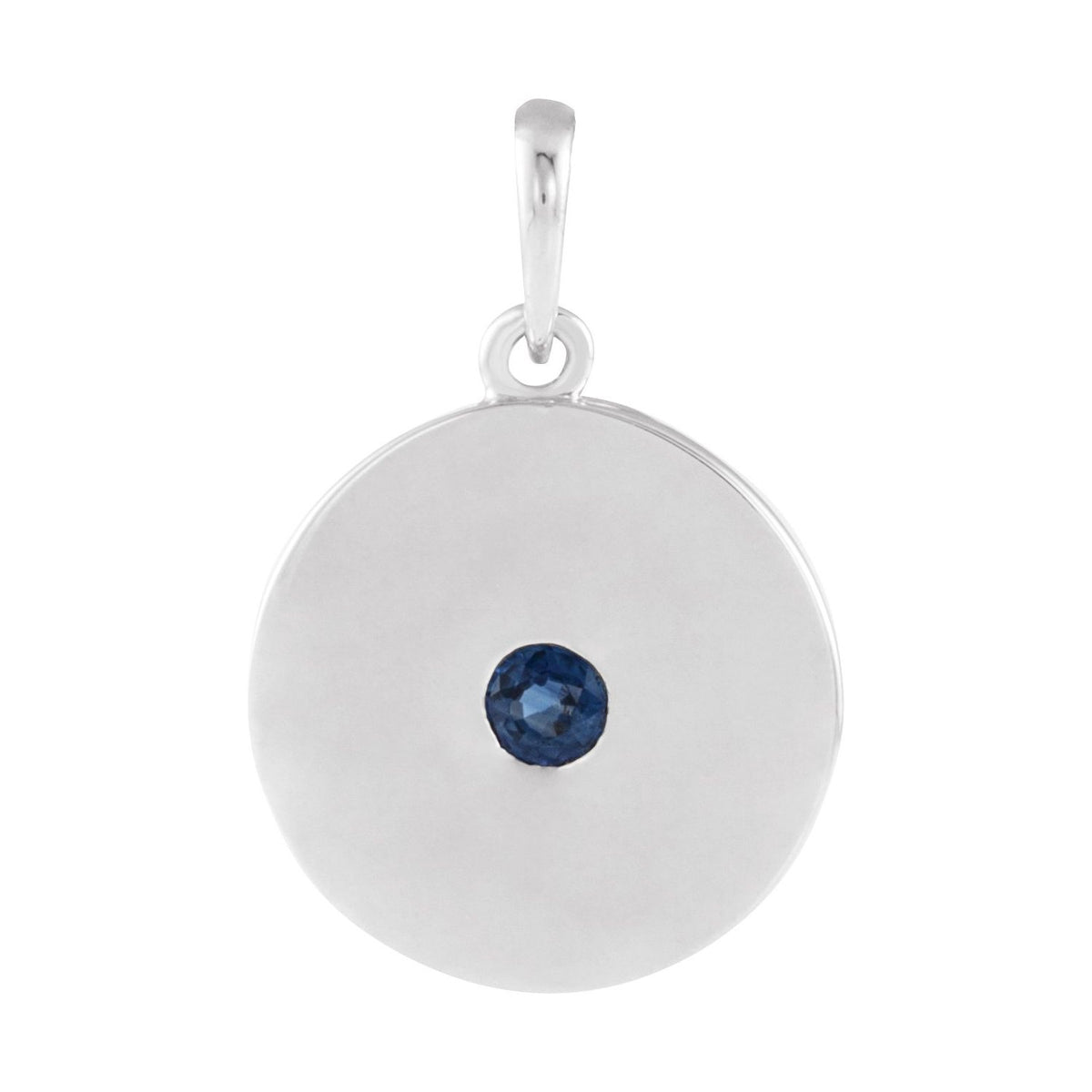 Natural Blue Sapphire Disc Pendant (Style 86514)