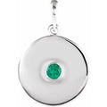 Natural Emerald Disc Pendant (Style 86514)
