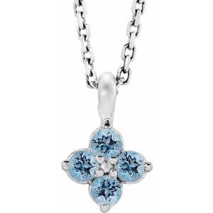 Youth Natural Aquamarine Necklace (Style 86694)